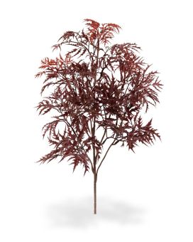 Branche de Ming Aralia synthétique 50 cm bordeaux UV