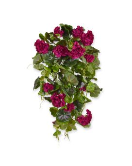 Geranium artificiel suspendu deluxe 70cm burgundy
