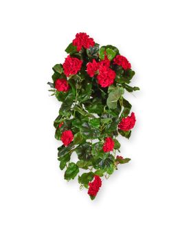 Geranium artificiel suspendu deluxe 70cm rouge