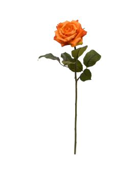 Branche de Rose Artificielle Classic 46cm Orange