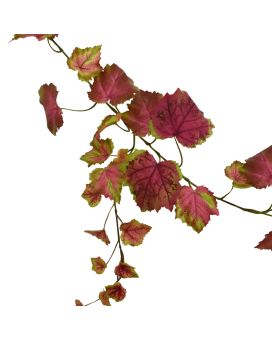 Guirlande de feuilles de vigne artificielles 180cm rose