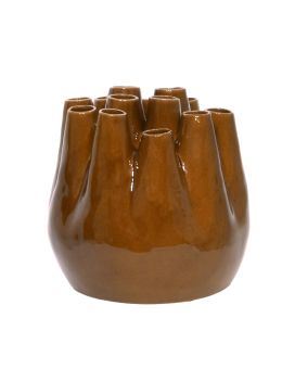 Tulip Vase Ceramic 23cm ocre