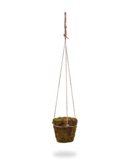 Pot de mousse avec crochet de corde de jute 70 cm