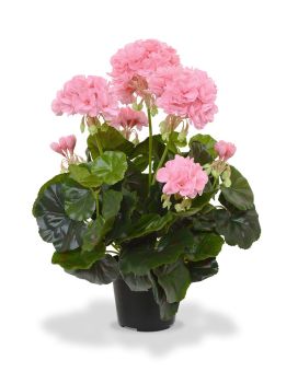 Géranium plante artificielle 40 cm rose en pot
