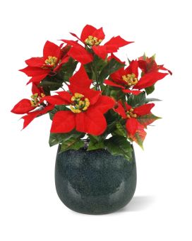 Bouquet de Poinsettia artificiel de 40 cm rouge