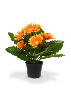 Plante artificielle de Gerbera 30 cm orange en pot
