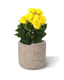 Bégonia plante artificiel de 20 cm jaune
