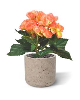 Plante artificielle Begonia 20cm - saumon