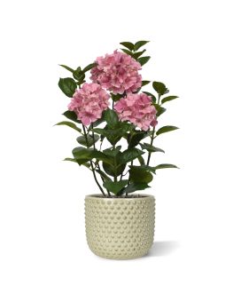 Hortensia Plante artificielle en pot 65cm Rose