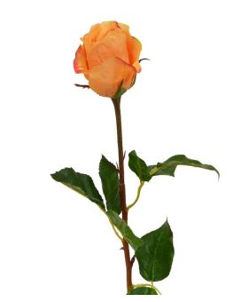 Bouton de Rose branche artificielle 52 cm orange