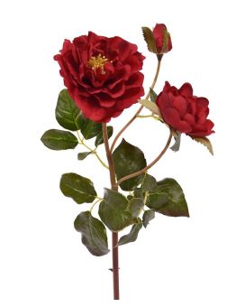 Tige de Rose artificielle de Ruffle de 50 cm rouge