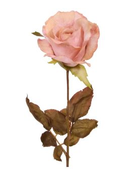 Tige de Rose Alice artificielle de 60 cm rose