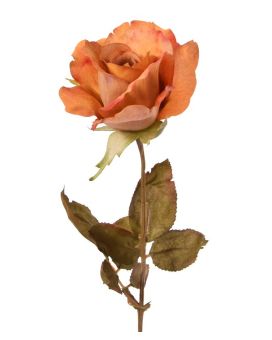Tige de Rose Alice artificielle de 60 cm orange