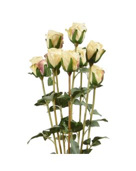 Bouquet de 8 roses artificiels de 70 cm creme