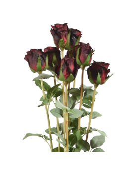 Bouquet de 8 roses artificiels de 70 cm rouge