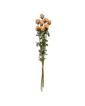 Bouquet de 8 roses artificiels de 70 cm orange