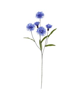 Branche artificielle de fleurs de bleuet 60cm bleu