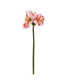 Amaryllis Fleur Artificielle 67cm Blanc Rouge