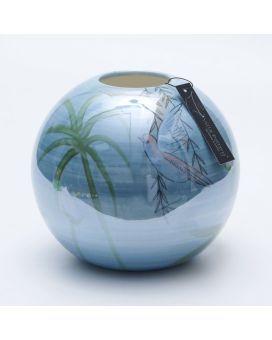 Vase Magic Ball Palmier 20x20x19cm bleu