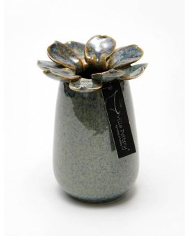 Vase Madelief porcelaine 8x13cm bleu
