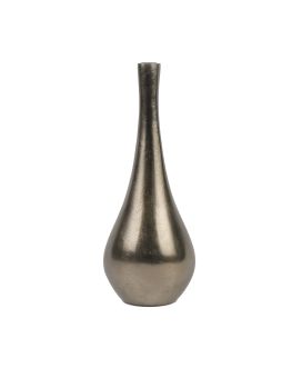 Vase bouteille en aluminium nickel antique 33 cm