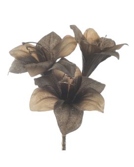 Amaryllis Fleur artificielle 57cm Taupe