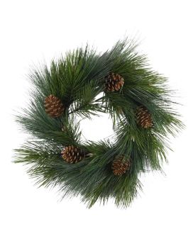 Couronne artificielle Pinus Deluxe Pomme de pin D56cm Vert