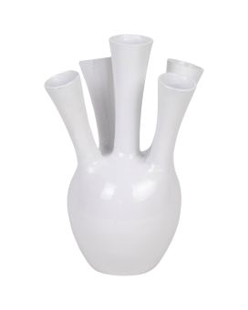 Vase Bec Aluminium Blanc 38cm