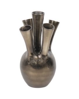 Vase à Bec en Aluminium Nickel Antique 38cm