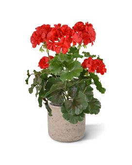 Géranium PL plante artificielle 38cm - rouge - résistant aux UV