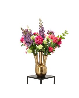 Bouquet d'art artisanal Elisa Milano - Rose/Violet - Avec un vase