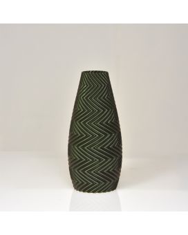 Felicia 3D vase 18x8cm Vert Métallique