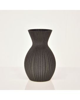 Lily vase 3D 20x13cm Noir Métallique