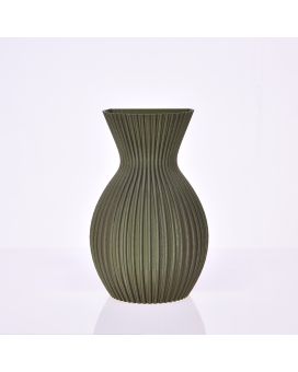 Lily vase mural 3D 20x13x8cm Vert Métallique