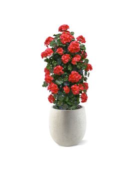 Geranium artificiel colonne 120cm UV rouge