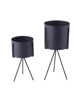 Ensemble de cache-pot sur pied – bleu foncé