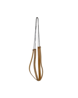 Pendentif macramé en cuir - pour pot de fleurs Pelle 75 cm - marron