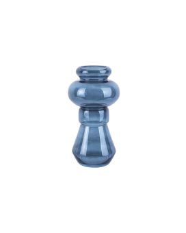 Vase à fleurs Morgane moyen 35x 18 cm - bleu foncé